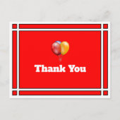 Cartes de remerciement avec ballons de fête rouges (Devant)