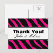 Cartes de remerciement avec des rayures de zèbre r (Devant / Derrière)