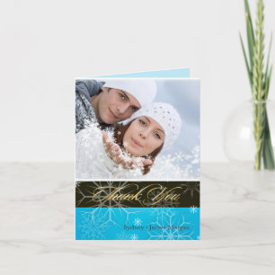 Cartes de remerciement avec flocons de neige PixDe