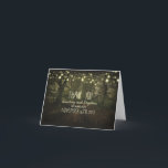 Cartes de remerciement avec guirlande lumineuse ch<br><div class="desc">Cartes de remerciement de mariage avec de belles guirlandes lumineuses romantiques suspendues aux branches d'arbres anciens. Belle carte avec chemin entouré de forêt.</div>