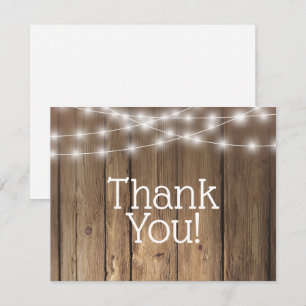 Cartes de remerciement avec guirlande lumineuse en