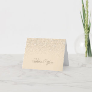 Cartes de remerciement avec paillettes de Champagn