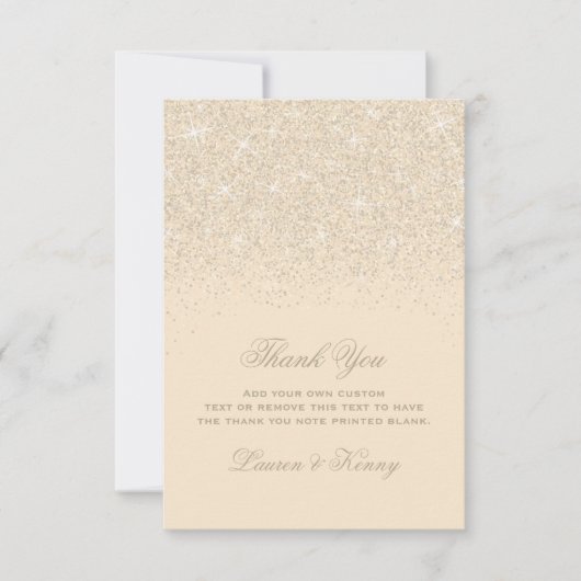 Cartes de remerciement avec paillettes de champagn (Devant)