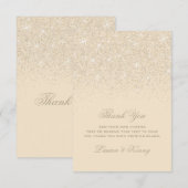 Cartes de remerciement avec paillettes de champagn (Devant / Derrière)