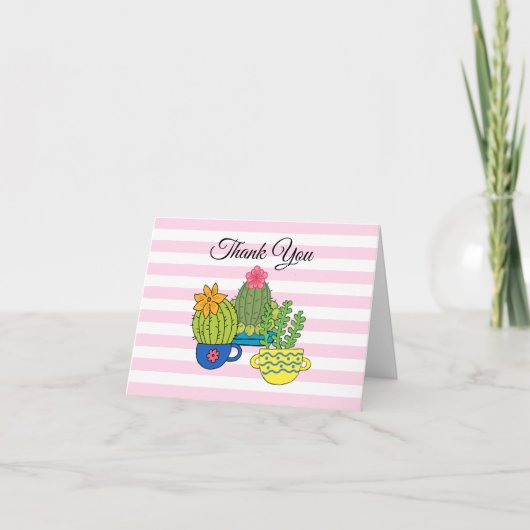 Cartes de remerciement avec succulentes en pot (Devant)