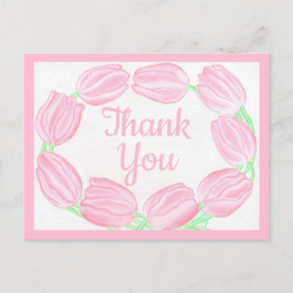 Cartes de remerciement avec une bordure de tulipes