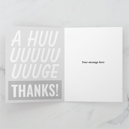 Cartes de remerciement avec une typographie très g (Intérieur)