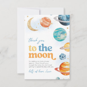 Cartes de remerciement Baby Shower Dans la Lune