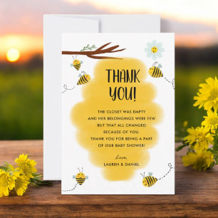 Cartes de remerciement Baby Shower thème Bumble Be