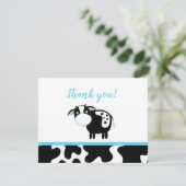Cartes de remerciement Baby Shower Vache laitière (Debout devant)