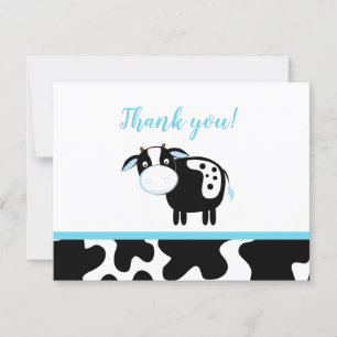 Cartes de remerciement Baby Shower Vache laitière