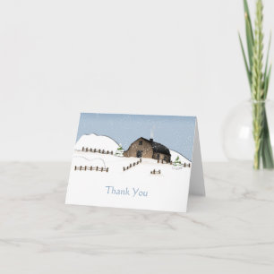 Cartes de remerciement Barn Rustique d'Hiver
