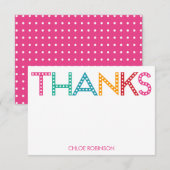 Cartes de remerciement - Bleu (Devant / Derrière)