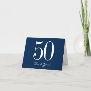 Cartes de remerciement bleu marine - bleu moderne 