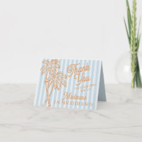Cartes de remerciement Blue Palm Springs Pastel Be