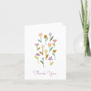 Cartes de remerciement bohème illustrées de fleurs