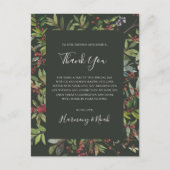 Cartes de remerciement Botanique Élégance des Fête (Devant)