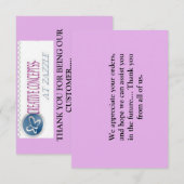 CARTES DE REMERCIEMENT CLIENT (Devant / Derrière)