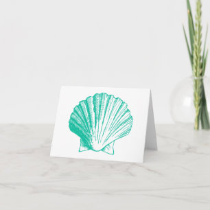 Cartes de remerciement coquillage Aqua