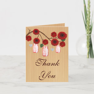 Cartes de remerciement Country Rustic Red Mason Ja