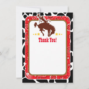 Cartes de remerciement Cowboy rouge