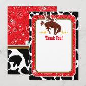 Cartes de remerciement Cowboy rouge (Devant / Derrière)