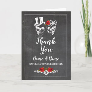 Cartes de remerciement crânes mariage Halloween ru