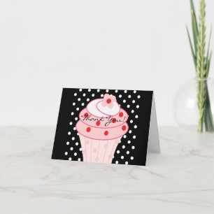 Cartes de remerciement Cupcake rose