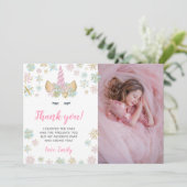 Cartes de remerciement d'anniversaire de licorne d (Debout devant)