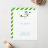 Cartes de remerciement d'anniversaire de skateboar (Devant/Arrière en situation)