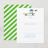 Cartes de remerciement d'anniversaire de skateboar (Devant / Derrière)