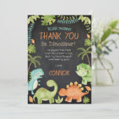 Cartes de remerciement d'anniversaire dinosaure (Debout devant)