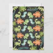 Cartes de remerciement d'anniversaire dinosaure (Dos)