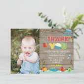 Cartes de remerciement d'anniversaire pour pêche (Debout devant)