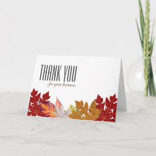Cartes de remerciement d'automne - Clients profess