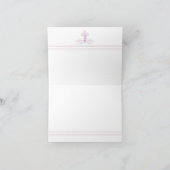 Cartes de remerciement de baptême de croix rose po (Intérieur)