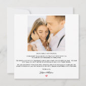 Cartes de remerciement de Carré de script de coeur (Dos)