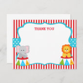 Cartes de remerciement de cirque de Carnaval (Devant / Derrière)