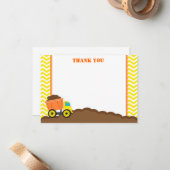 Cartes de remerciement de construction de camions  (Devant/Arrière en situation)