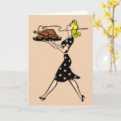 CARTES DE REMERCIEMENT DE FEMME AU FOYER RÉTRO (Fleur jaune)