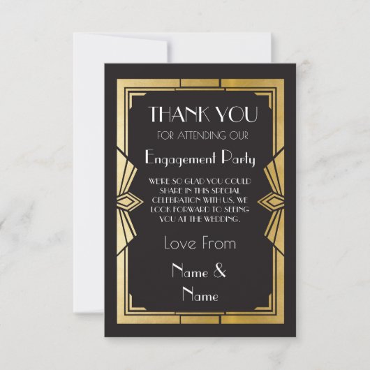 Cartes de remerciement de fiançailles de mariage d (Devant)