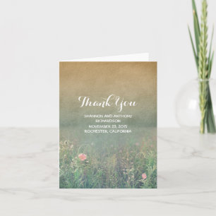 cartes de remerciement de fleurs sauvages de prair