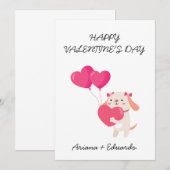 Cartes de remerciement de la Saint-Valentin Ourson (Devant / Derrière)