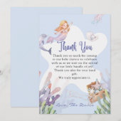 Cartes de remerciement de la sirène illustrée (Devant / Derrière)