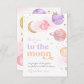 Cartes de Remerciement de l'espace de la fille (Devant / Derrière)