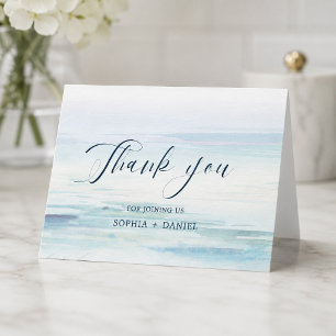 Cartes de remerciement de mariage à la plage
