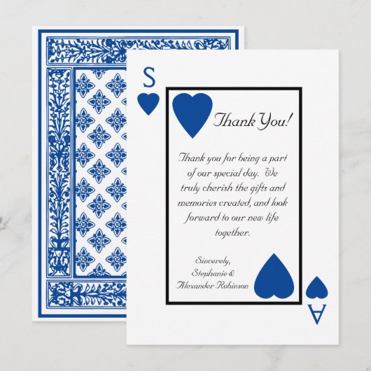 Cartes de remerciement de mariage à Las Vegas avec (Devant / Derrière)