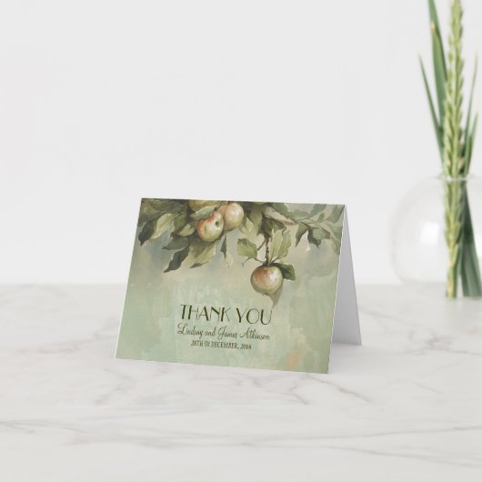 Cartes de remerciement de mariage Apple Tree (Devant)