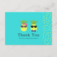 Cartes de remerciement de mariage aux ananas turqu