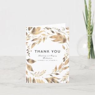 Cartes de remerciement de mariage aux feuilles de